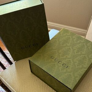 Gucci Olive Green Pair of Logo Boxes